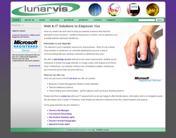 Screenshot of the Lunarvis homepage