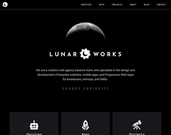 Screenshot of the Lunar Works homepage