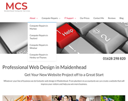 Screenshot of the Maidenhead Computer Services homepage