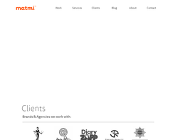 Screenshot of the matmi new media designs homepage