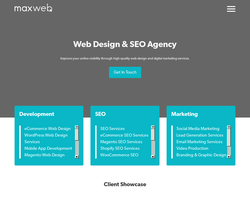 Screenshot of the Maxweb Solutions homepage