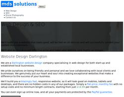 Screenshot of the MDS Solutions homepage