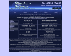 Screenshot of the MicroActiv Solutions homepage