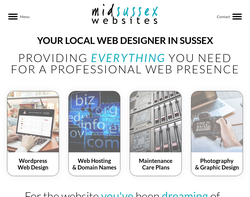Screenshot of the Mid Sussex Websites homepage