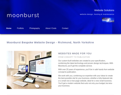 Screenshot of the Moonburst homepage