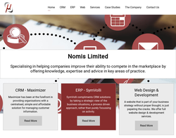 Screenshot of the Nomis Limited homepage