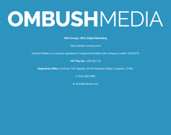 Screenshot of the Ombush Media homepage