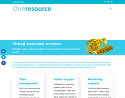 Screenshot of the Oneresource Virtual Assistants Ltd homepage