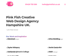 Screenshot of the Pink Fish homepage