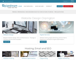 Screenshot of the Pipedream Design homepage