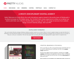 Screenshot of the Pretty Klicks Creative Agency homepage