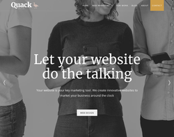 Screenshot of the Quack Design homepage