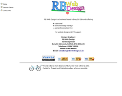Screenshot of the RB Web Design homepage