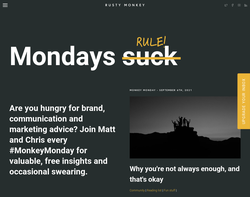 Screenshot of the Rusty Monkey homepage