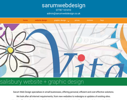 Screenshot of the Sarum Web Design homepage