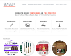 Screenshot of the Senseon Web Design Film & Video Production homepage