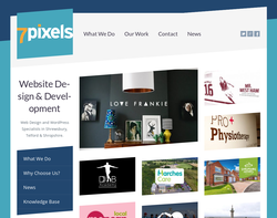 Screenshot of the Seven Pixels homepage