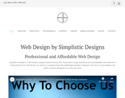 Screenshot of the Simplistic Designs homepage