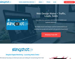 Screenshot of the Slingshot Digital Marketing homepage