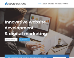Screenshot of the Solid Designs homepage
