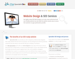Screenshot of the Specialist SEO Web Design homepage