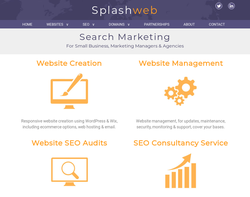 Screenshot of the Splashweb homepage