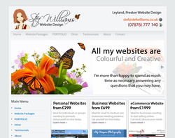 Screenshot of the Stef Williams Website Design homepage