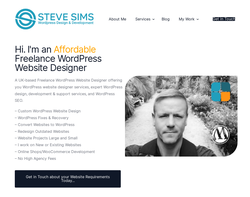 Screenshot of the Steve Sims homepage