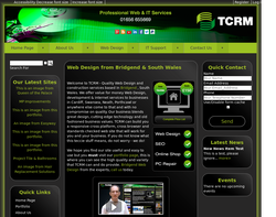 Screenshot of the TCRM  homepage