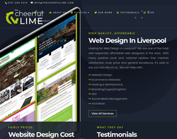 Screenshot of the The Cheerful Lime Web Services homepage