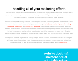 Screenshot of the Complete Marketing Solutions homepage