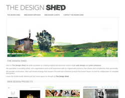 Screenshot of the The Design Shed homepage