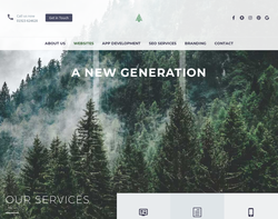 Screenshot of the Digital Pine homepage