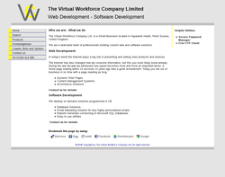 Screenshot of the The Virtual Workforce Company Ltd homepage