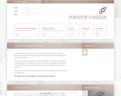 Screenshot of the Transmit Creative Ltd homepage