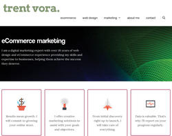 Screenshot of the Trent Vora homepage