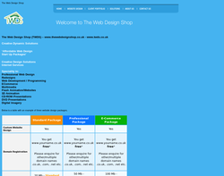 Screenshot of the The Web Design Shop homepage