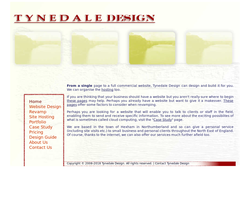 Screenshot of the Tynedale Design homepage