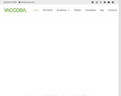 Screenshot of the Vaccoda homepage