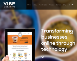 Screenshot of the Vibe Creative homepage