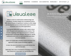 Screenshot of the Visualeze Design homepage