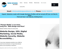 Screenshot of the Web Design and More homepage