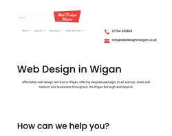 Screenshot of the Web Design in Wigan homepage
