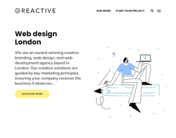 Screenshot of the Web Design London homepage