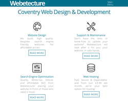 Screenshot of the Webetecture homepage