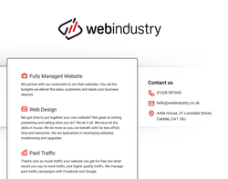 Screenshot of the Web Industry homepage