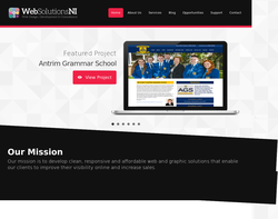 Screenshot of the Web Solutions NI Ltd homepage