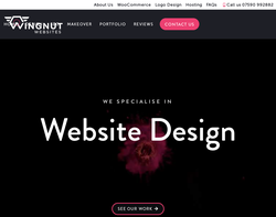 Screenshot of the Wingnut Websites homepage
