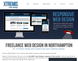 Screenshot of the Xtremis Web Design homepage