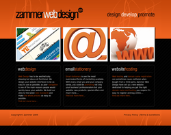 Screenshot of the Zammer Web Design homepage